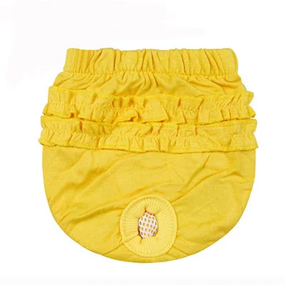 Yellow DOGGYZSTYLE, женские шорты для собак, домашние физиологические штаны, шорты для собак, нижнее белье для кошек, милые подгузники с кружевной каймой, гигиенические трусы-панти - Цвет: Yellow