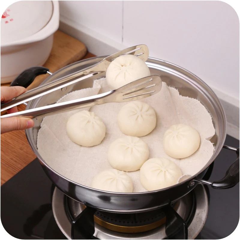 Aomily High Quality Braed Food Tongs Kitchen Buffet Cooking Stainless Steel Tool Anti Heat Bread Clip Pastry Clamp Barbecue Tong | Дом и сад