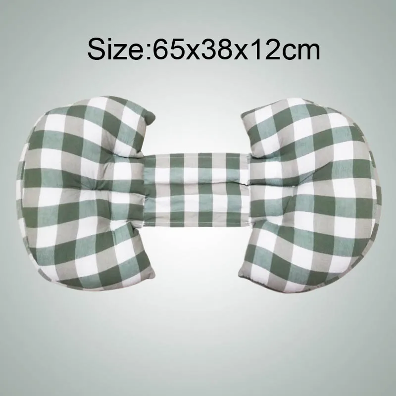 Green Plaid Многофункциональная u-образная подушка для поддержки живота для беременных женщин, боковые спальные подушки для беременных - Цвет: Green Plaid