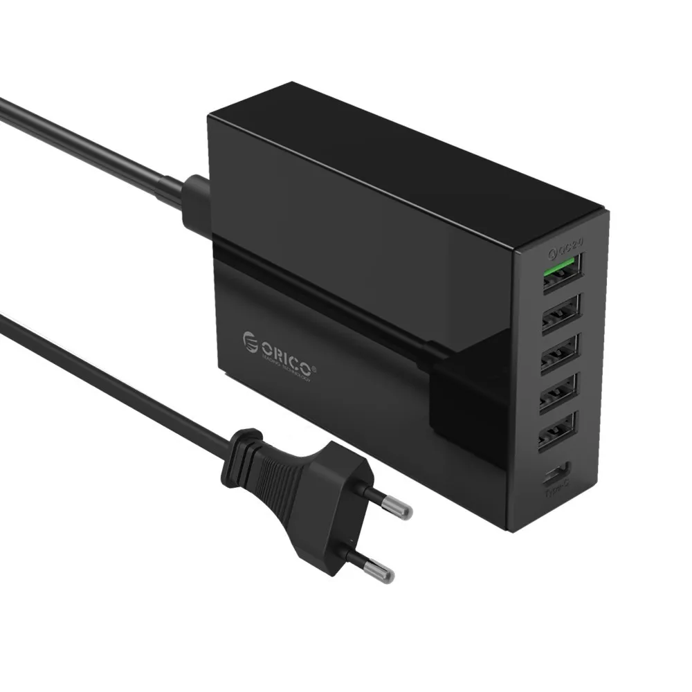 ORICO Тип-C QC2.0 быстрая Зарядное устройство 6-портовая Зарядное устройство 5V2. 4A 9V2A 12V1. 5A мобильного телефона Зарядное устройство для iPhone samsung S6 SONY htc