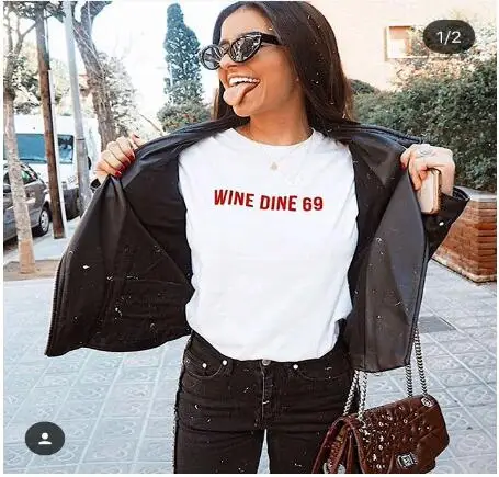 Вино 69 футболка Эстетическая одежда Феминистская Подарочная феминизма Летний