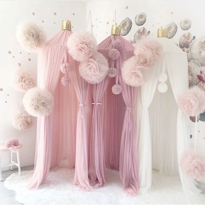 

25cm Mesh Ball Ornaments Handmade Nordic Style Palace Mosquito Net Decorations Nursery Pendant Wall Decor Photography Props