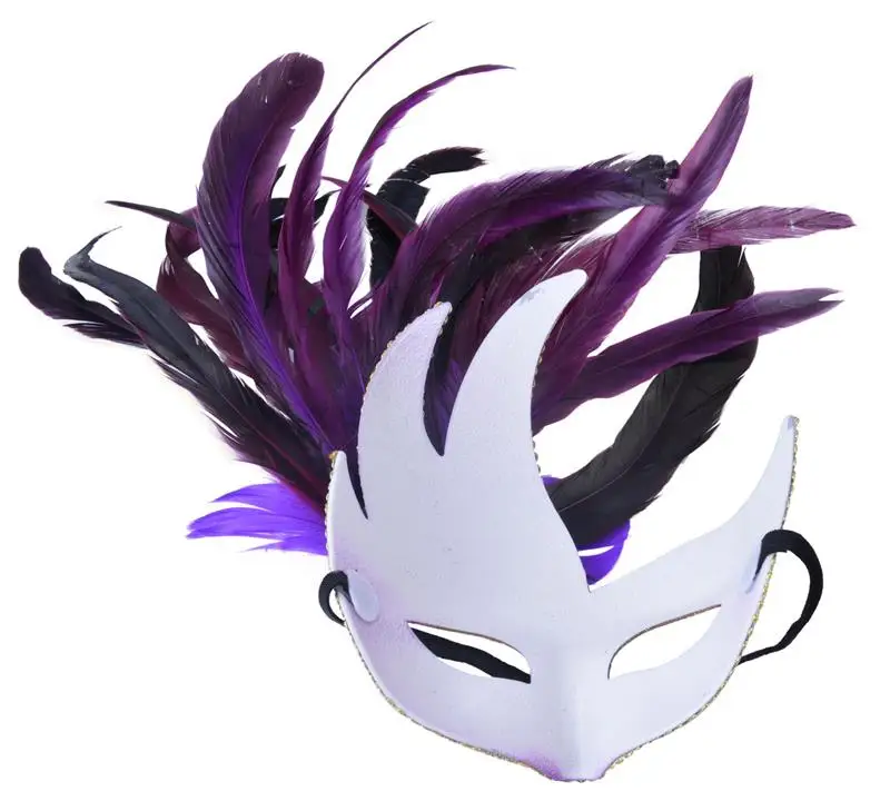 FunPa венецианская маска костюм на хэллоуин маскарадная с перьями мигающая пудра