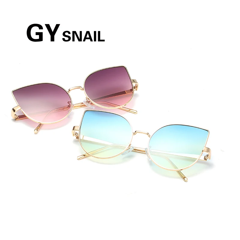 GYsnail большой кошачий глаз солнцезащитные очки для женщин брендовая Дизайнерская