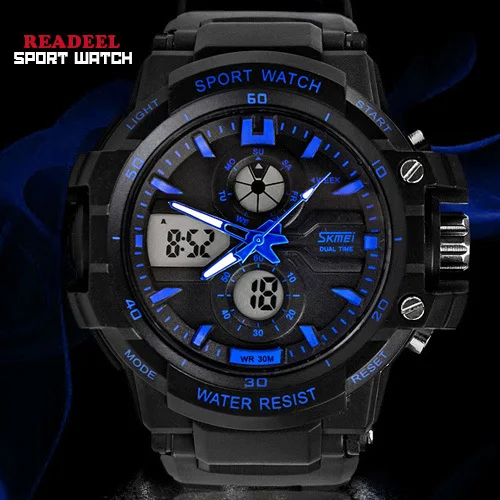 Часы наручные мужские с силиконовым ремешком спортивные электронные цифровые