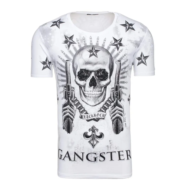 ZOGAA новая горячая распродажа Летняя мужская черно белая футболка рок одежда