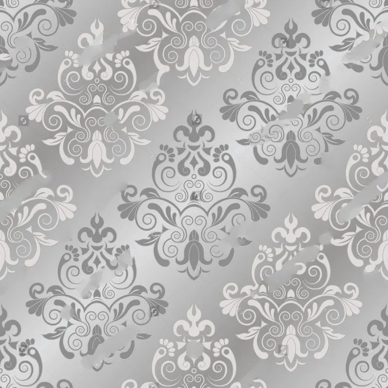 Damask серебристый цветочный Серый виниловый тканевый фон высокого качества с