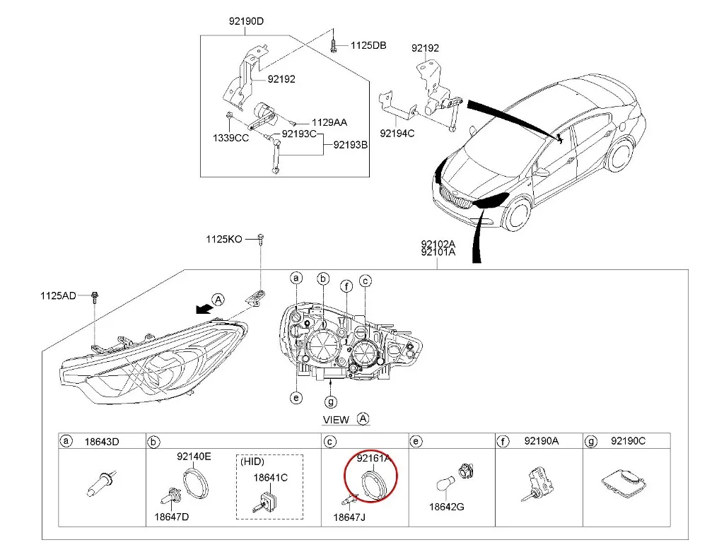 Подвесной светильник-пылезащитный колпачок 1 шт. 921911K000 для Hyundai Genesis 09-14 Sedan Facelift 2014