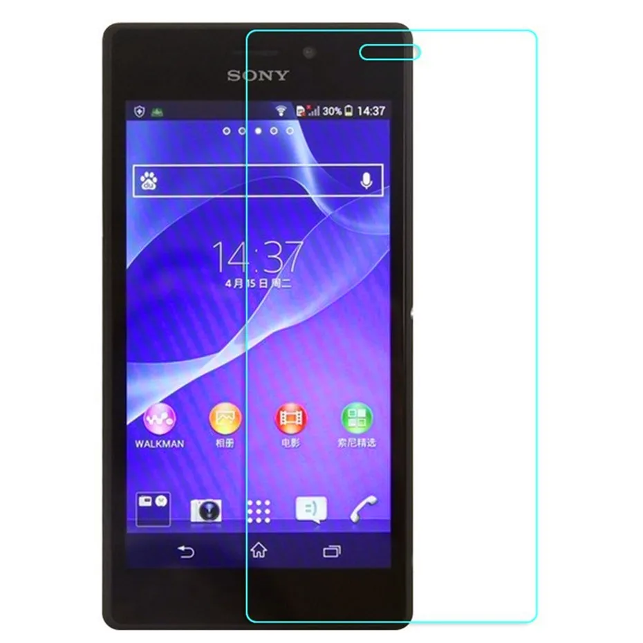2 шт. закаленное стекло для Sony Xperia M2 S50H D2302 D2303 ультратонкий защитный пленка на экран Sony Aqua D2403.
