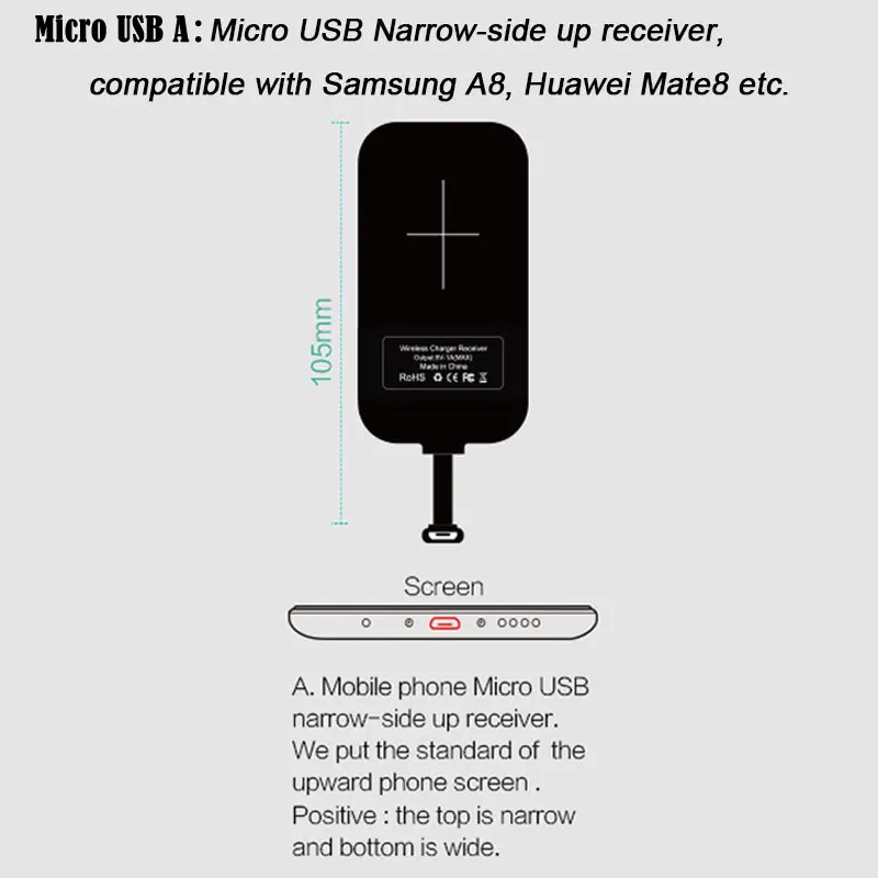 Nillkin Волшебные метки QI беспроводной зарядный приемник Micro USB/type C адаптер для iPhone 5S, SE 6 6 S 7 Plus для samsung S6 S7 Edge