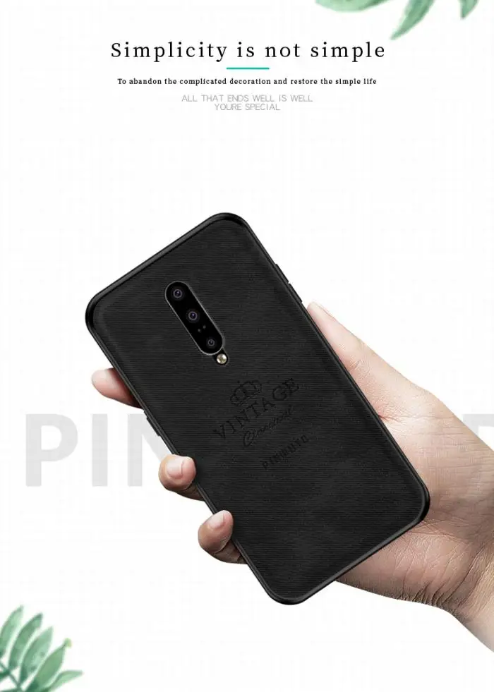 Чехол PINWUYO для OnePlus 7 винтажный Ретро тонкий гибридный TPU PC кожаный защитный чехол
