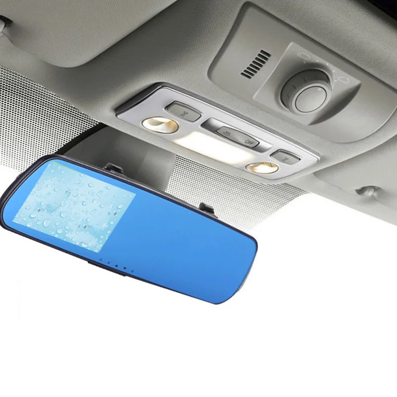 Online/ Full HD 1080P Car Dvr Camera Auto 4.3 Inch Rearview Mirror Digital Video Recorder Dual Lens Registratory Camcorder | Автомобили и