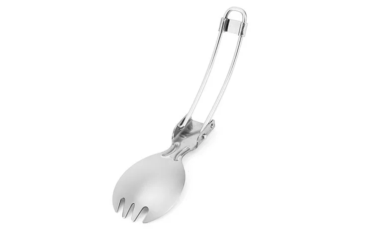 100 шт Портативная Складная ложка из нержавеющей стали спортивная вилка амфибия