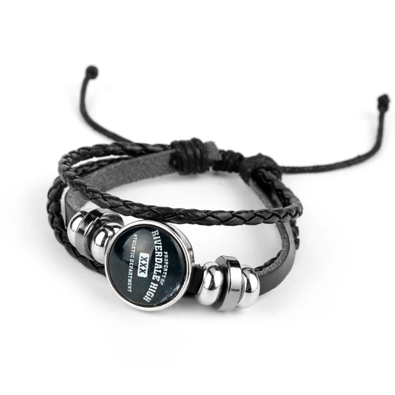 Кожаный многослойный браслет TV Riverdale с ривердэйлом стеклянный кабошон узором