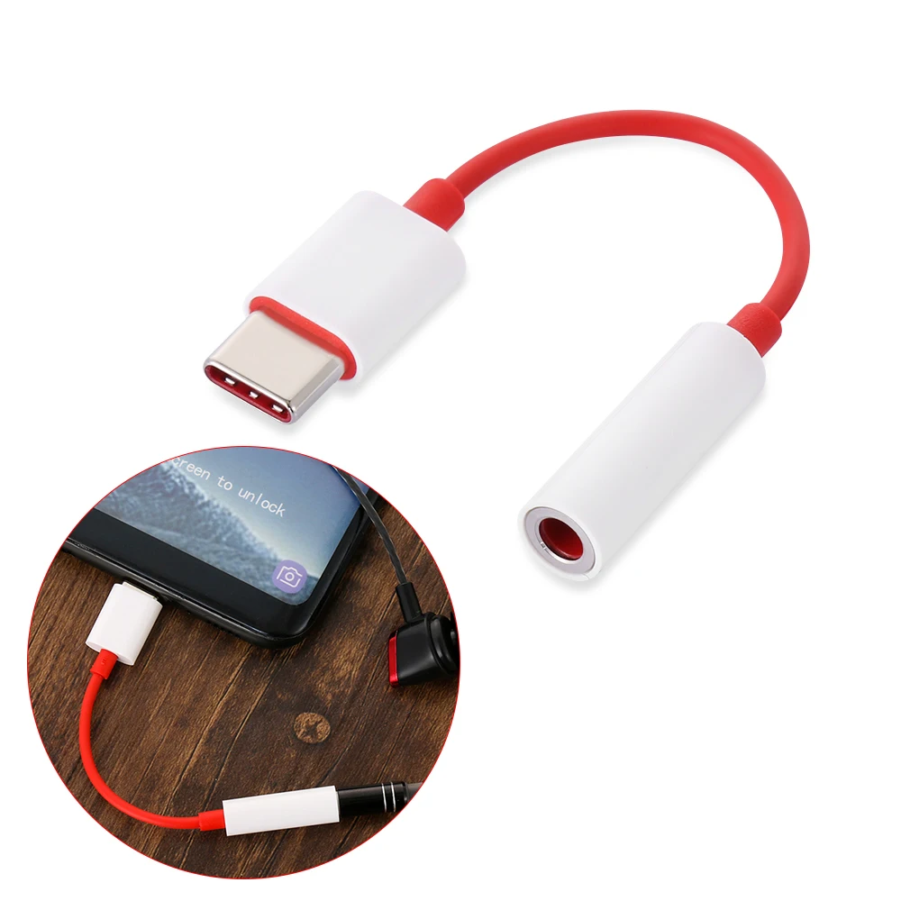 Высококачественный оригинальный аудио кабель для Oneplus 6T USB Type C до 3 5 мм разъем