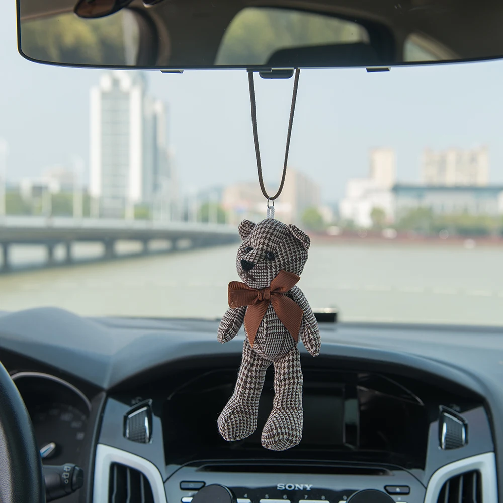 Подвеска для автомобиля из ткани с изображением милого медведя подвесные