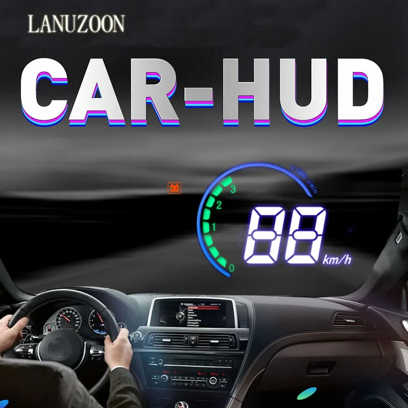 HUD Автомобильный дисплей светодиодный проектор на лобовое стекло OBD2 проекция