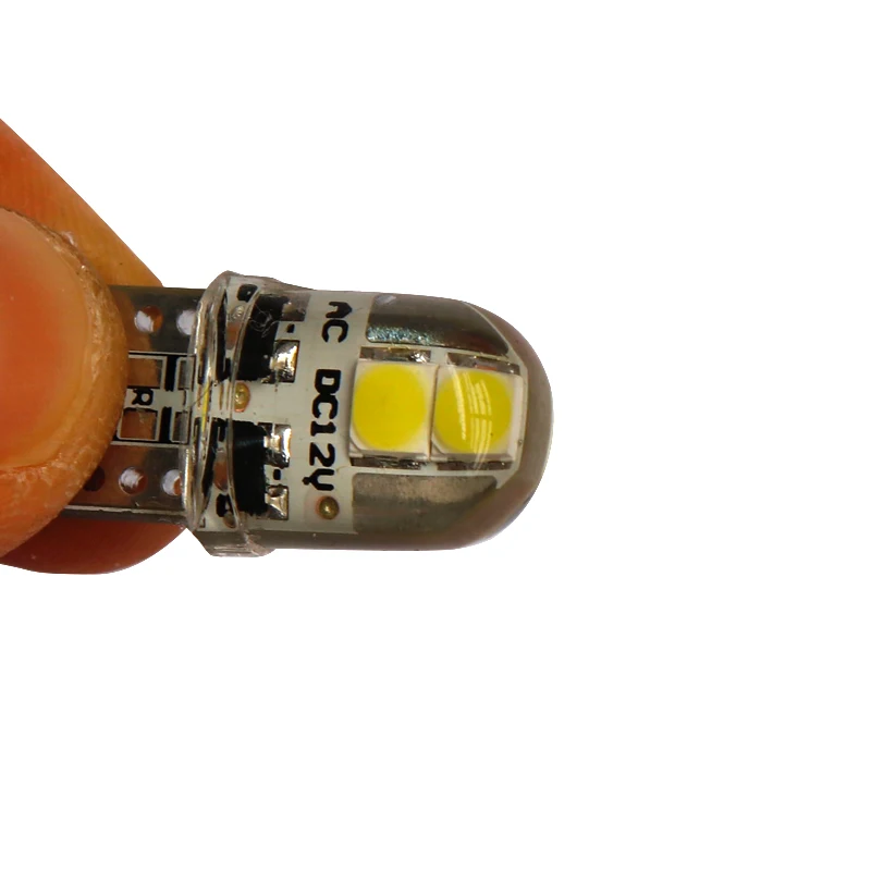 100 шт. силиконовые T10 W5W 4 smd 3030 светодиодные Неполярные для 168 194 освещение салона