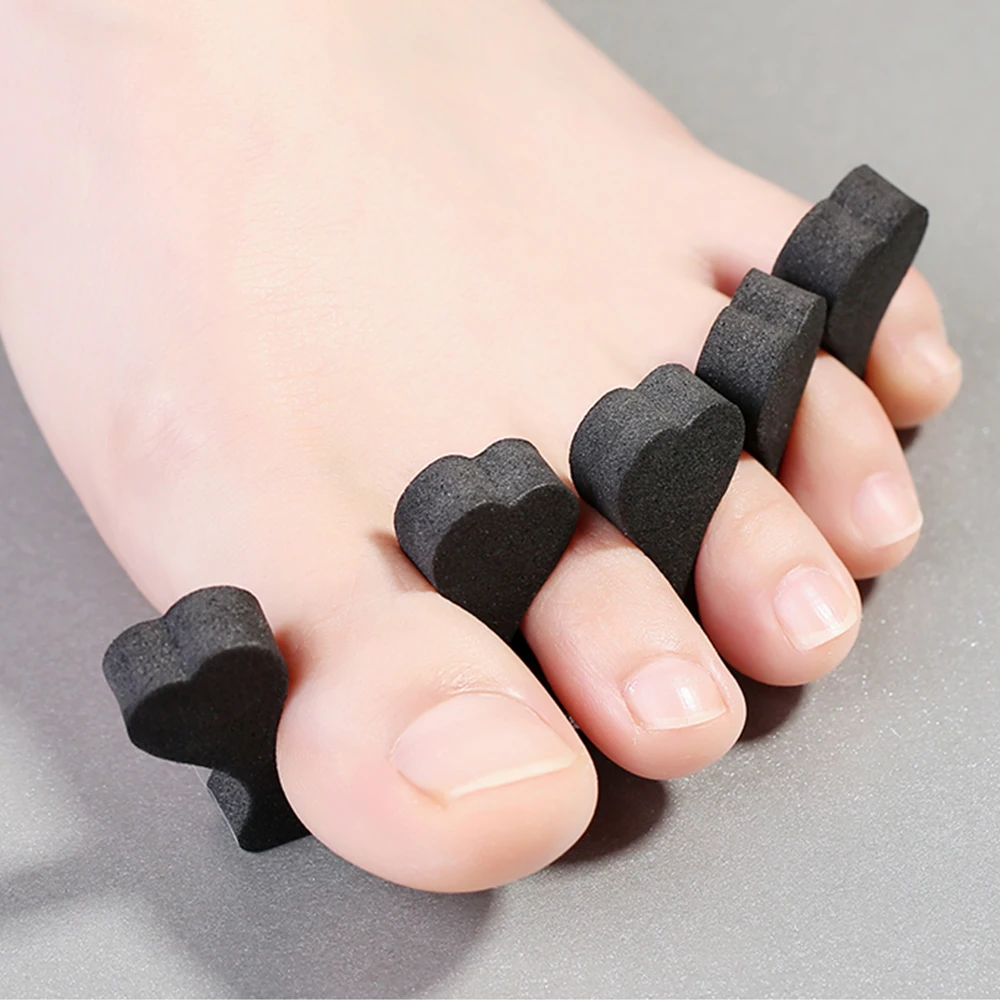 Lacheer разделители для ногтей черные пальцев Ноги Пальцы Губка Мягкий гель УФ
