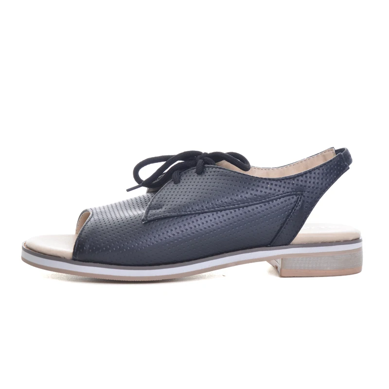 Сандалии на шнуровке Летние босоножки плоской платформе с ремешком пятке