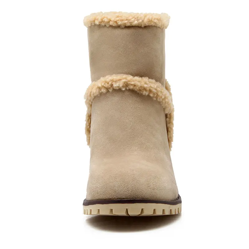 Fanyuan/ботильоны на высоком каблуке Для женщин плюшевые теплые зимние сапоги