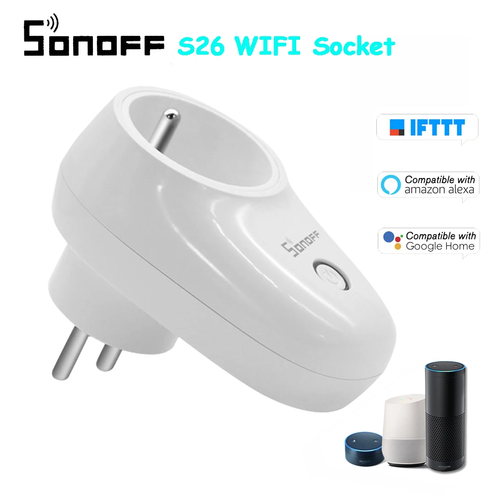 Базовая Wifi розетка Sonoff S26 ЕС/США/Великобритания/Австралия адаптер с