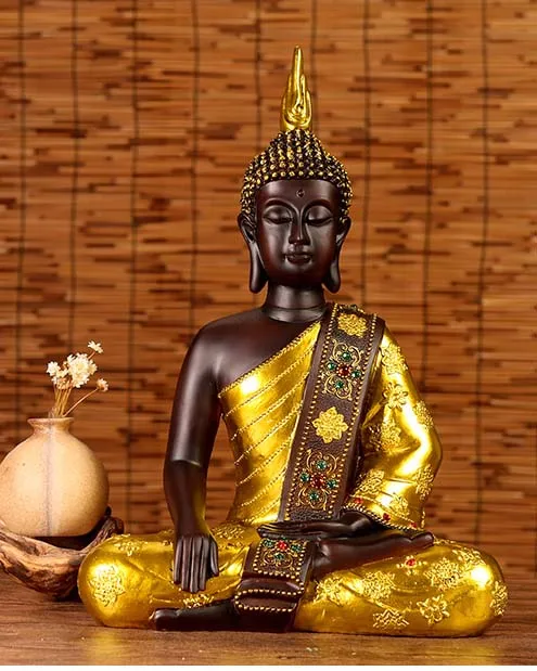 

Wholesale Buddhist supplies # 42CM large home Temple decorative Buddha art -Southeast Asia Praying Sitting Buddha art statue