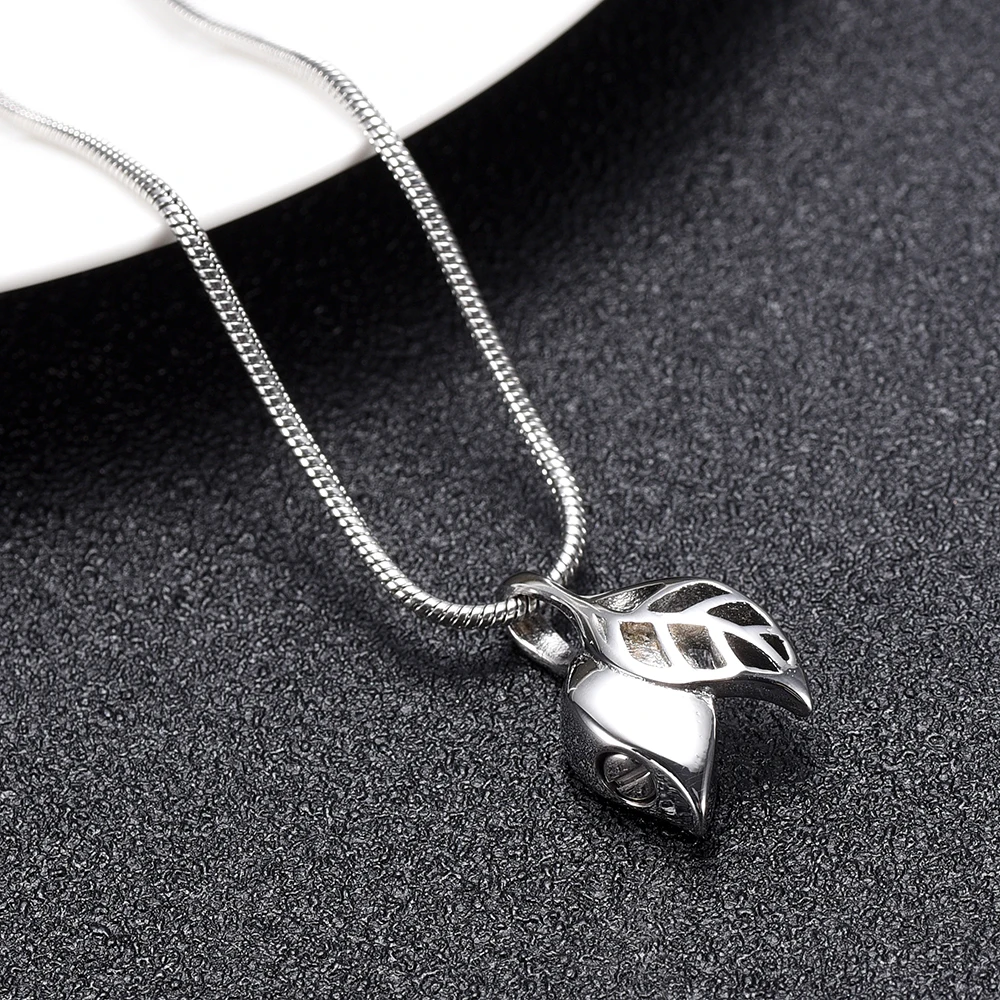 IJD10032 New Arrival Stainless Steel Leaves Cremation Pendant Plant Keepsake Necklace Ashes Holder Urn Funeral Memorial Jewelry |