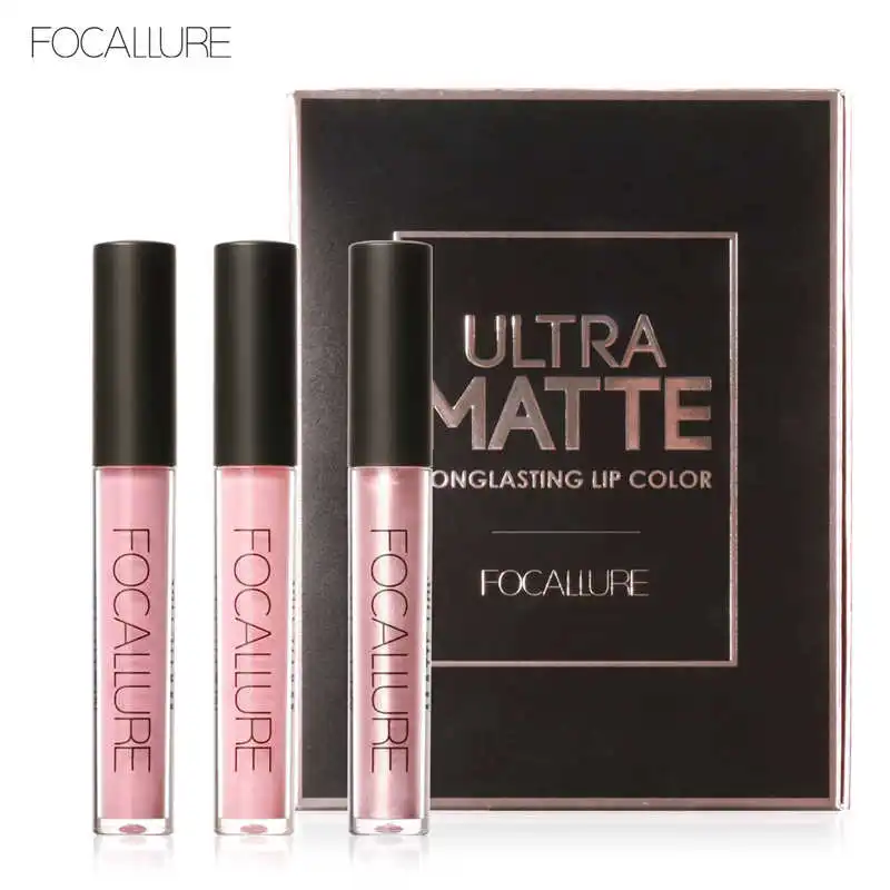 Бренд Focallure 3 цвета водостойкая матовая нюдовая помада набор для губ пигментный