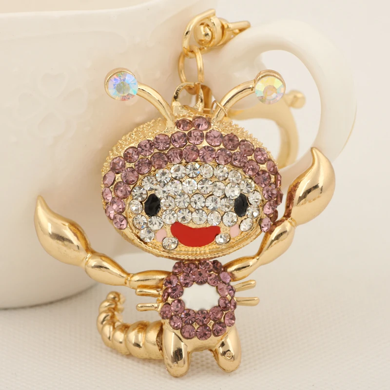 Creative Crystal Scorpion Key chains Ring Fashion Rhinestone Animal Metal Keychain Keyring For Women Bag Charms Pendant Jewelry | Украшения