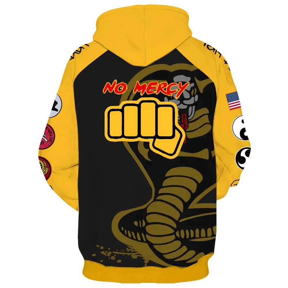 Cobra Kai Val Armorr Косплей-костюмы с капюшоном мальчик каратист куртки Косплей 3D печать толстовки кофты мужские и женские спортивные футболки