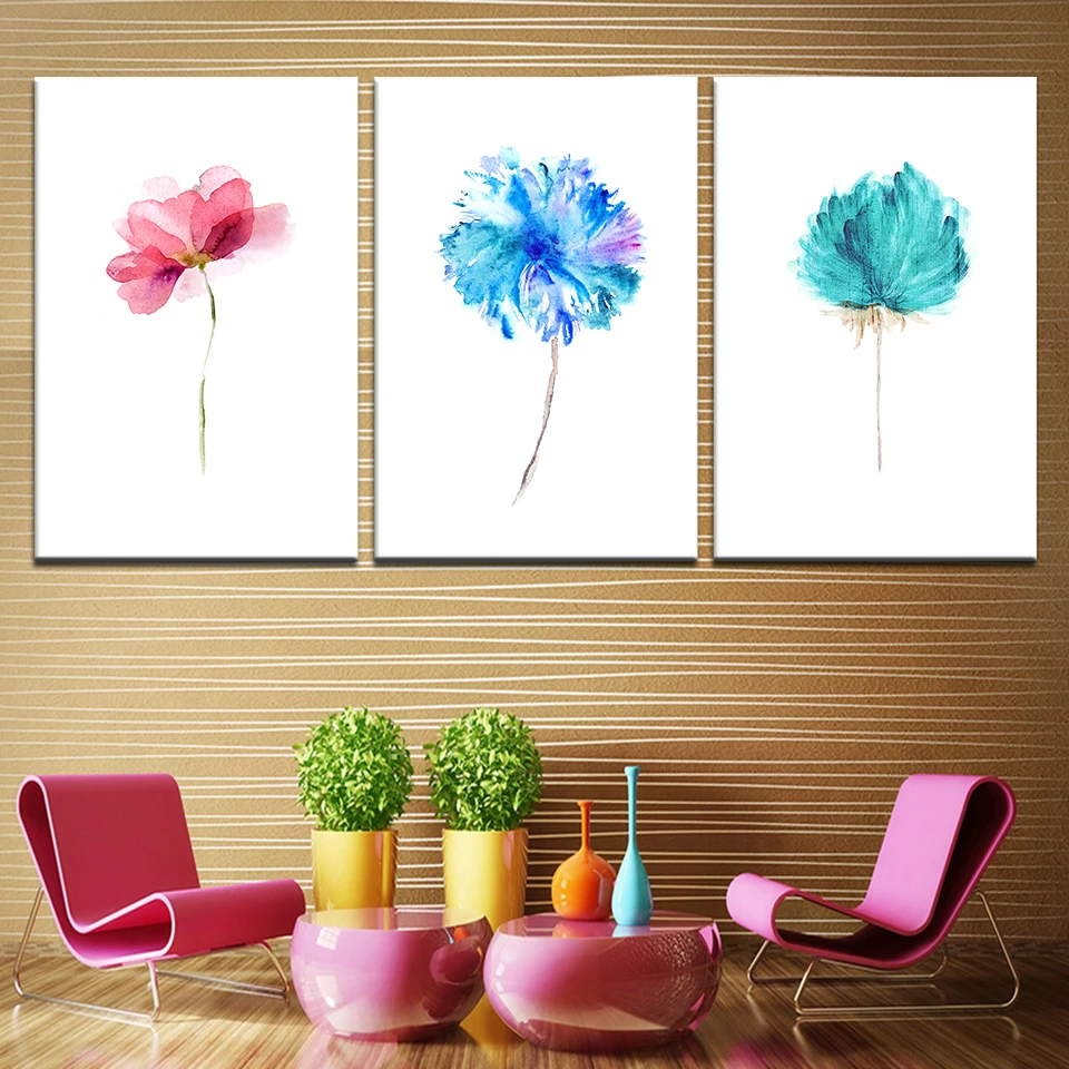 Триптих Современная Акварельная Китайская каллиграфия чернила лотоса холст A4