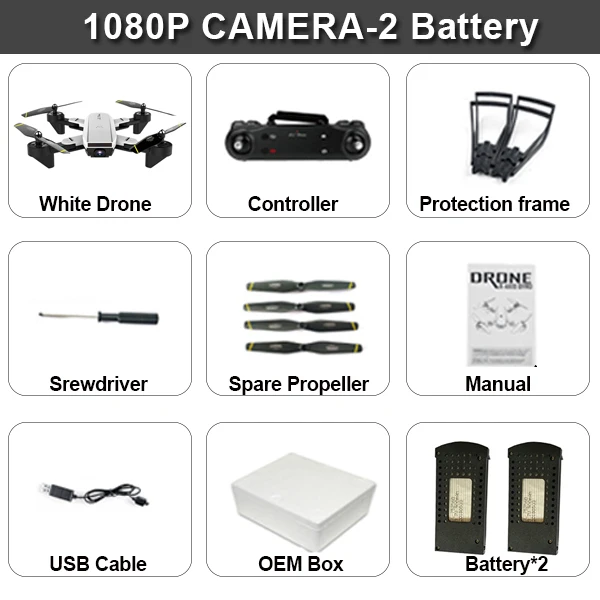 White-1080P-2BAT SG700D Радиоуправляемый Дрон с камерой 4K Wifi FPV Квадрокоптер 22 минуты управление временем полета складной Дрон Vs SG900 XS816 SG106 - Цвет: White-1080P-2BAT