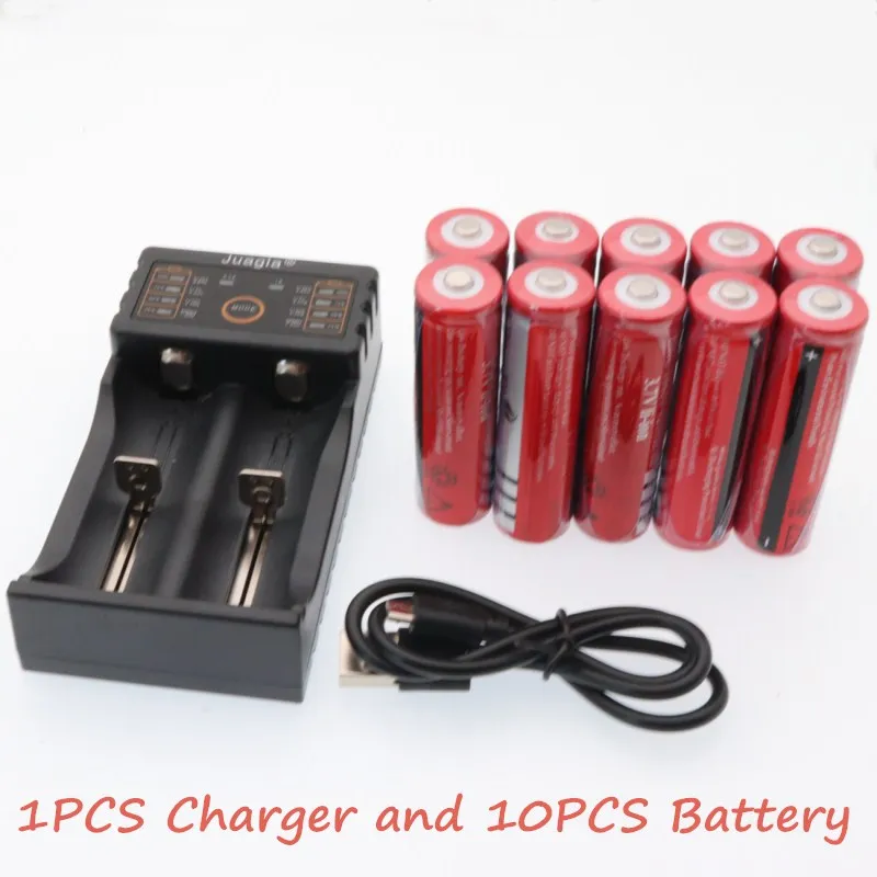 Синий Новинка 3,7 V 18650 батареи 4200mAh литий-ионная аккумуляторная батарея для фонарика+ 1 шт 18650 зарядное устройство - Цвет: Синий