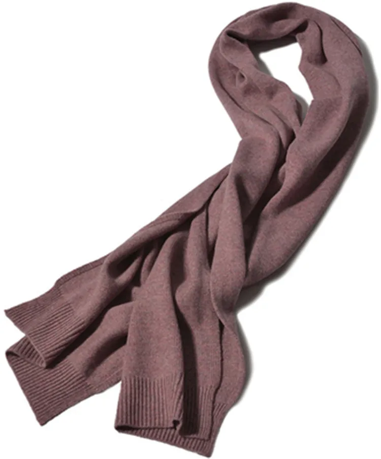 

high grade 100%goat cashmere A/Bcolor yarn thick knit women new fashion long scarfs 32x195cm