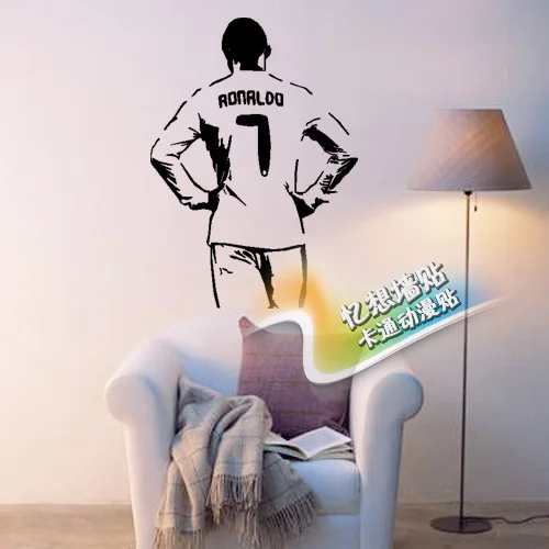 

Free shiping DIY vinyl Football star wall stickers Cristiano ronaldo The sitting room the bedroom setting wall stickers