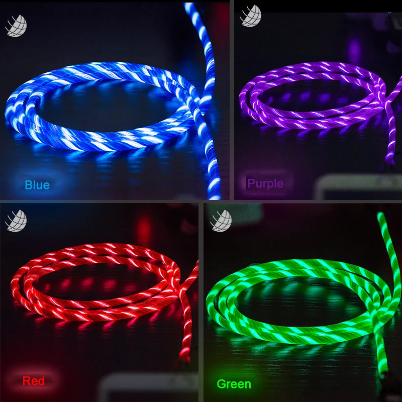1 м люминесцентный 3 0 кабель для быстрой зарядки Micro usb светодиодный поток видимый