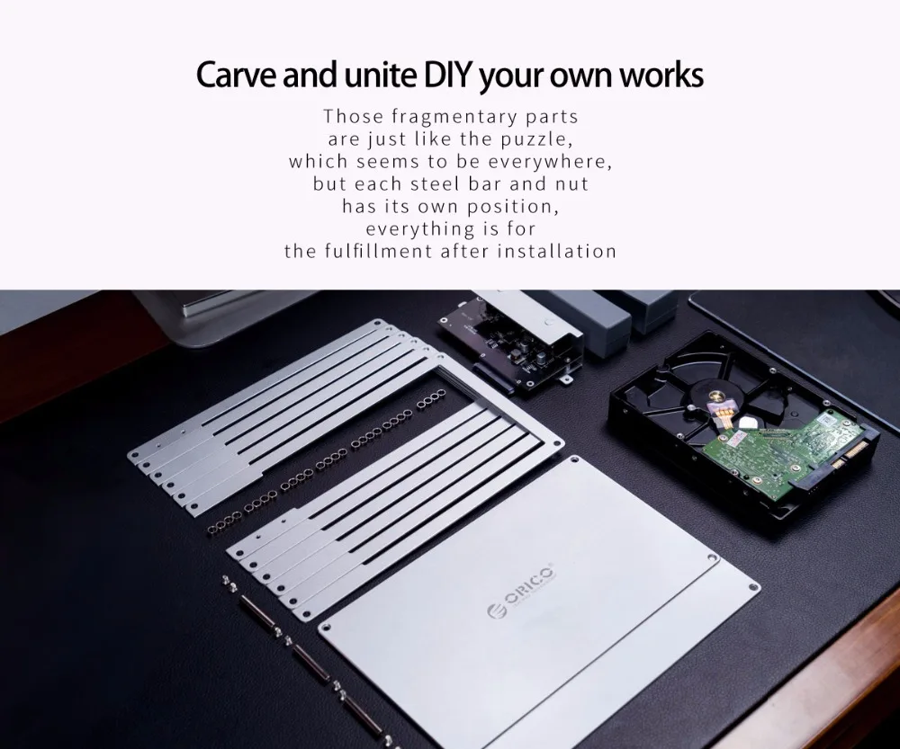 ORICO 3,5 дюймов DIY HDD переходник в корпусе USB 3,0 3,1 type C на SATA алюминиевый двойной отсек с одним отсеком корпус для жесткого диска внешний корпус