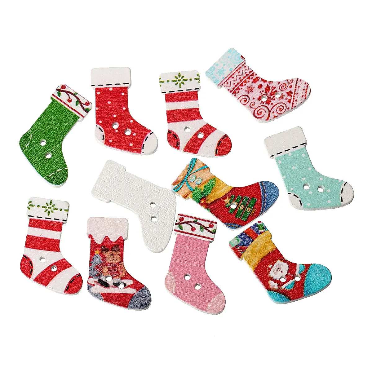 Деревянные швейные пуговицы для скрапбукинга Рождественская планка 30 мм (1 1/8