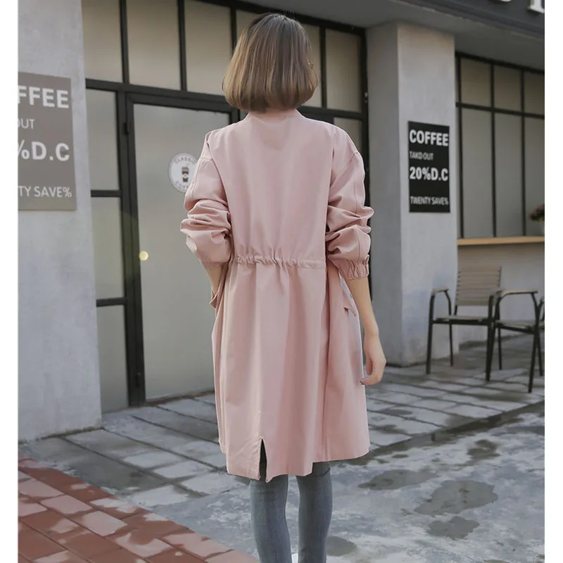 Тренчкот женский длинный прямой с карманами на молнии d19 весна-осень 2019 | Женская