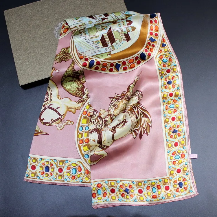 Silk scarves silk square scarves.Brand Twill Sillk Pashmia Luxury Large Size Square Shawls and Scarves 100cm Vintage Sailing | Аксессуары