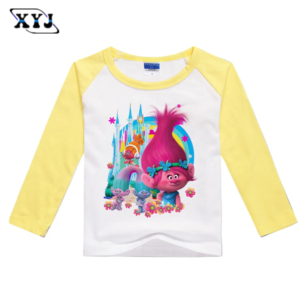 2017 Весенняя футболка с длинными рукавами для топы девочек хлопковая маленьких s