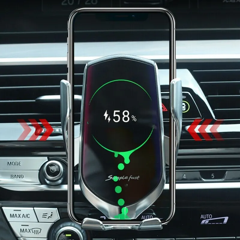 Беспроводное Автомобильное зарядное устройство с поворотом на 360 градусов с автоматическим зажимом, универсальный держатель для телефона, подставка для iPhone, huawei, samsung