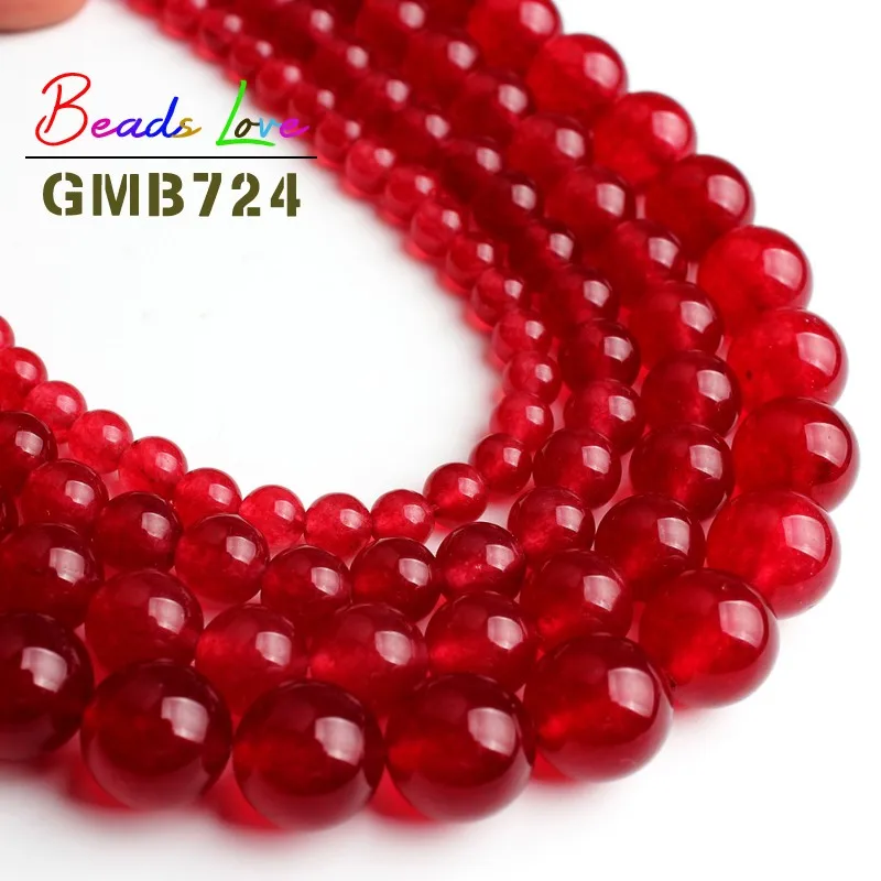 Натуральный камень A + темно-красный Халцедон Круглые свободные бусины для