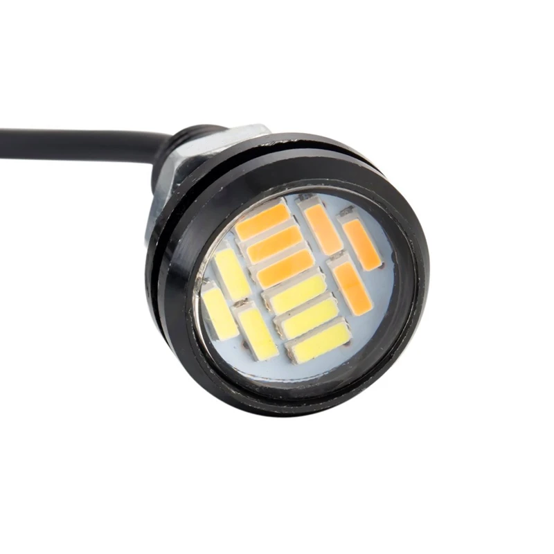 4 шт. 23 мм Светодиодная лампа двойного цвета белый/янтарный 4014 12 SMD Eagle Eye