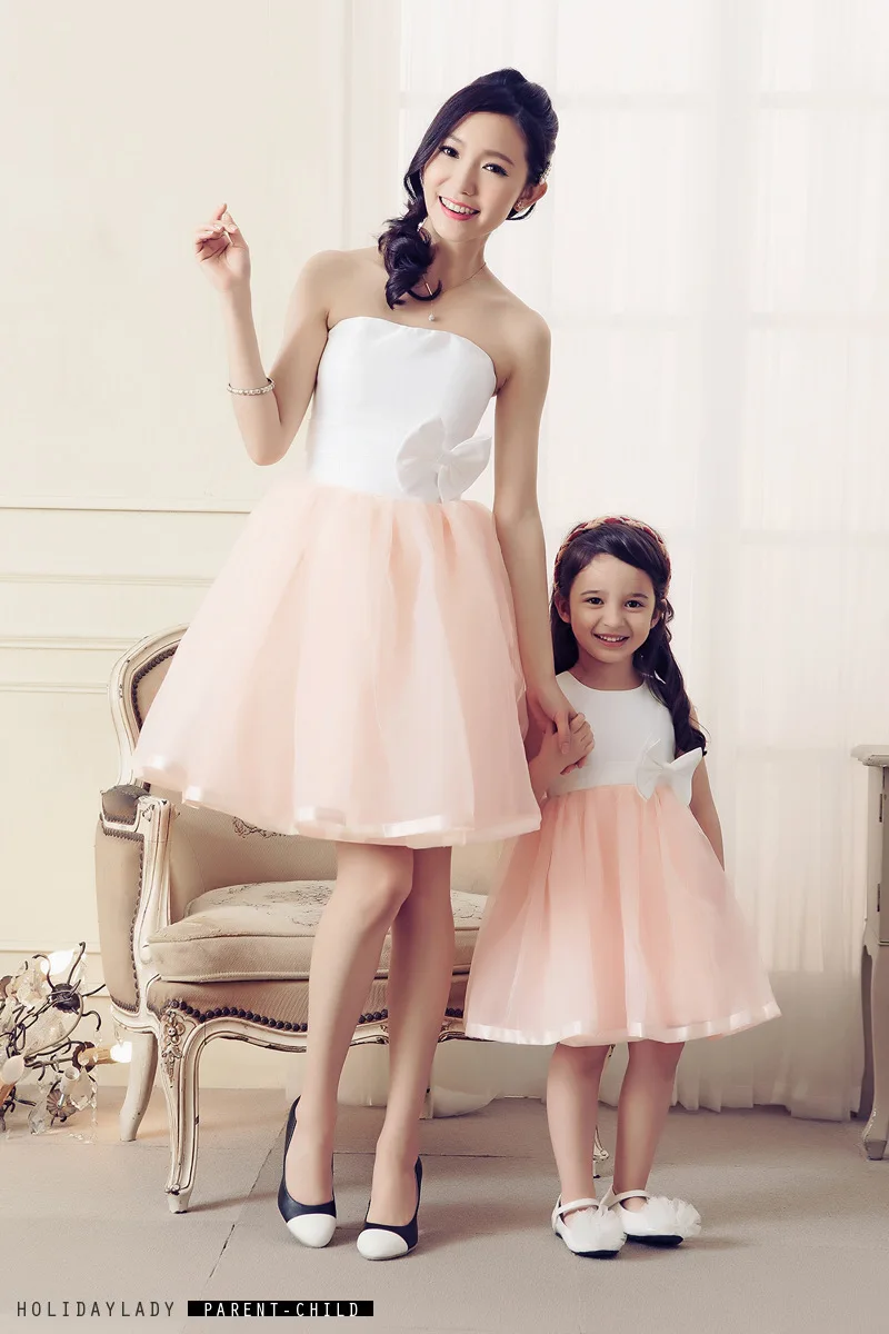 Платье пачка для мамы и дочки летнее платье роскошный дизайн 2017|mama and daughter|mother