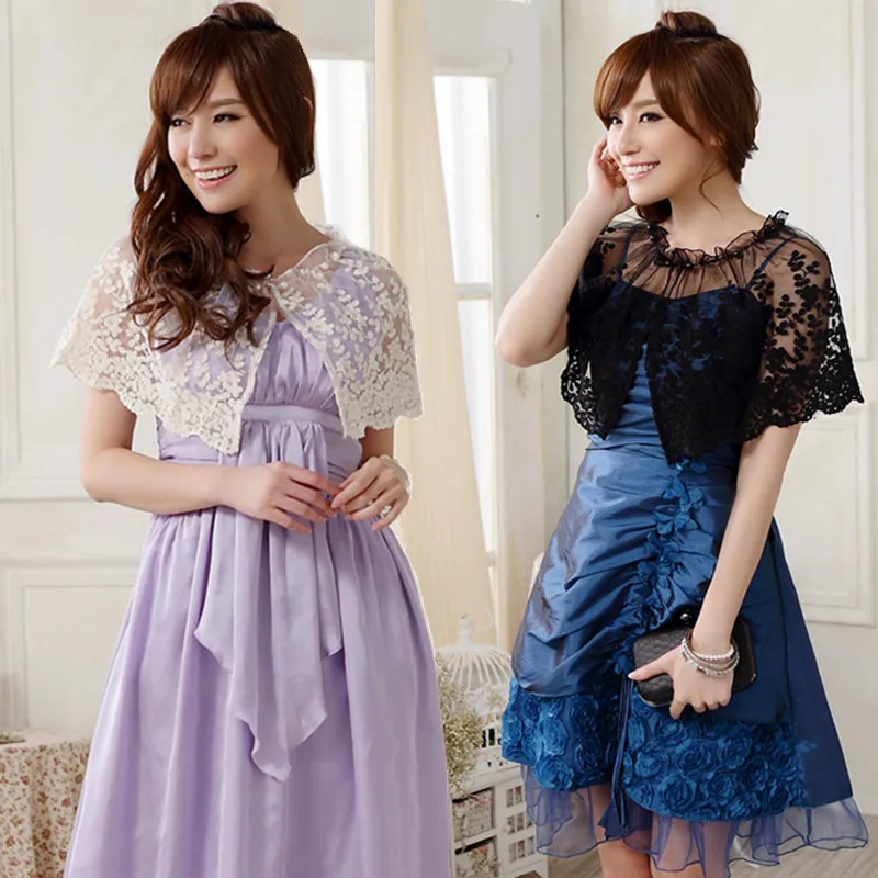 Женская накидка из органзы кружевная большого размера с вышивкой и бисером для