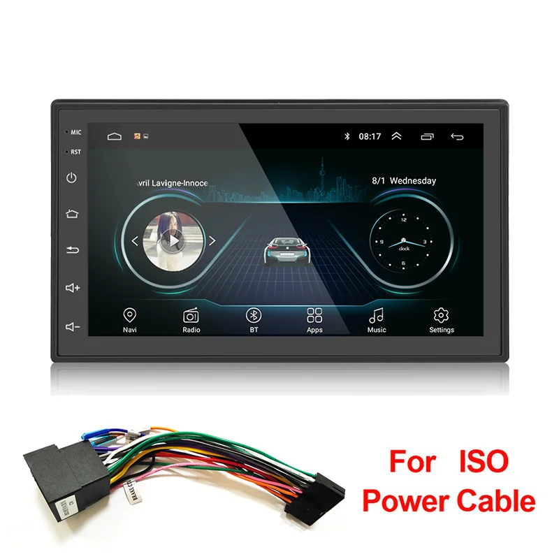 ISO cable Android 8,0 2 Din Автомобильный Радио Мультимедиа Видео плеер Универсальный Авто Стерео gps карта для Volkswagen Nissan hyundai Kia toyata CR-V - Цвет: ISO cable