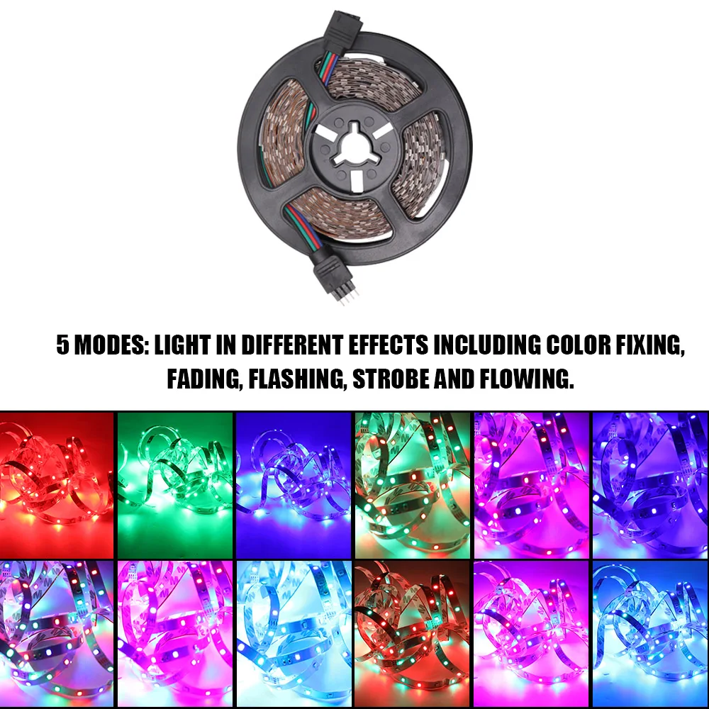 Белый RGB светодиодные полосы света атмосферное освещение автомобиля 5 м 60 Светодиодный/м DC12V гибкая светодиодная лента украшение дома освещение интерьера - Испускаемый цвет: Белый