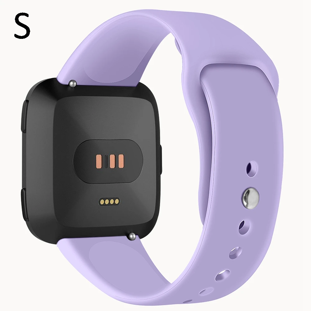 Сменный спортивный ремешок для Fitbit Versa/Versa Lite Edition из нержавеющей стали/мягкий силиконовый ремешок для наручных часов размера S/L для фитнес-часов